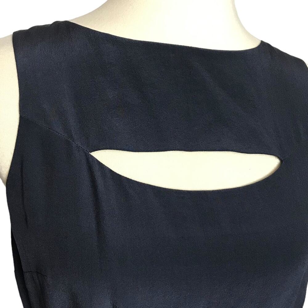 Ulla Johnson Silk Charcoal Grey Beateu Neckline Cut Out Midi Cocktail Dress S - Picture 3 of 12